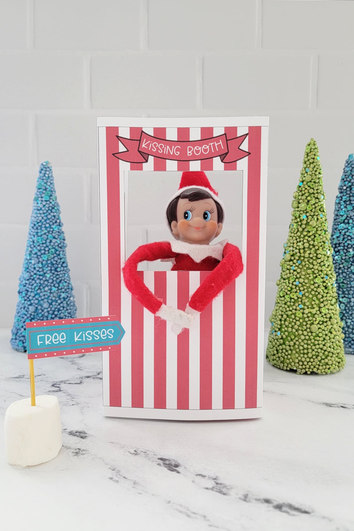 elf on the shelf kissing booth (free printable) - fun money mom